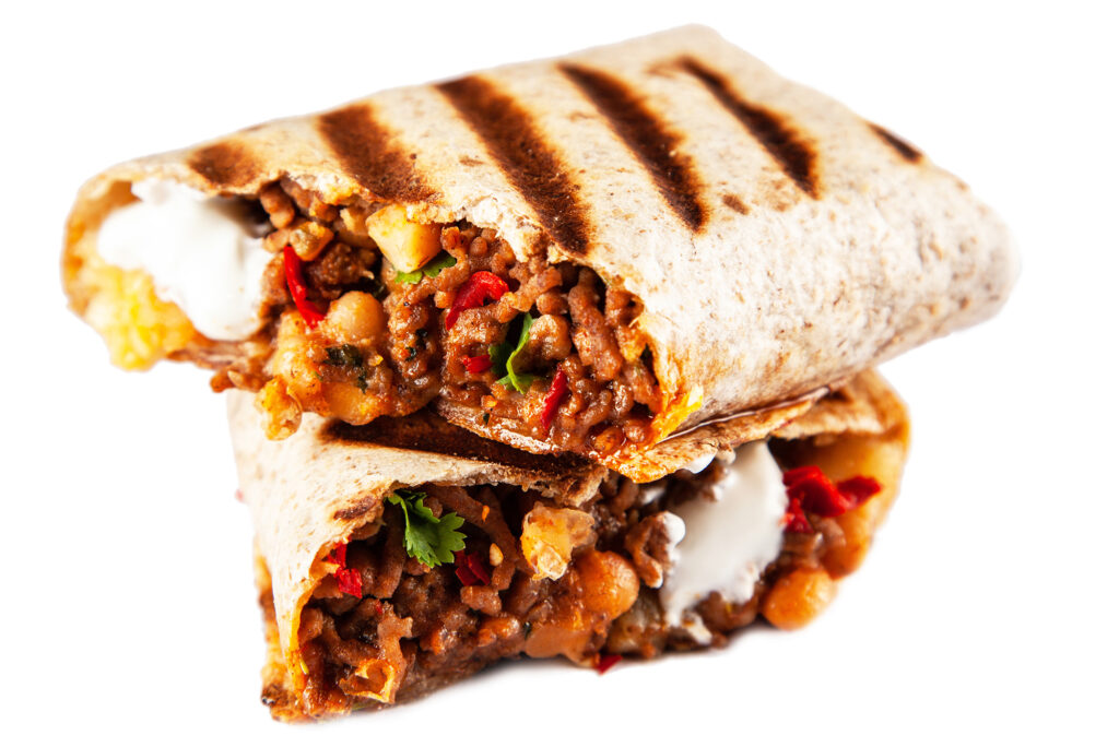 Mexican beef burrito
