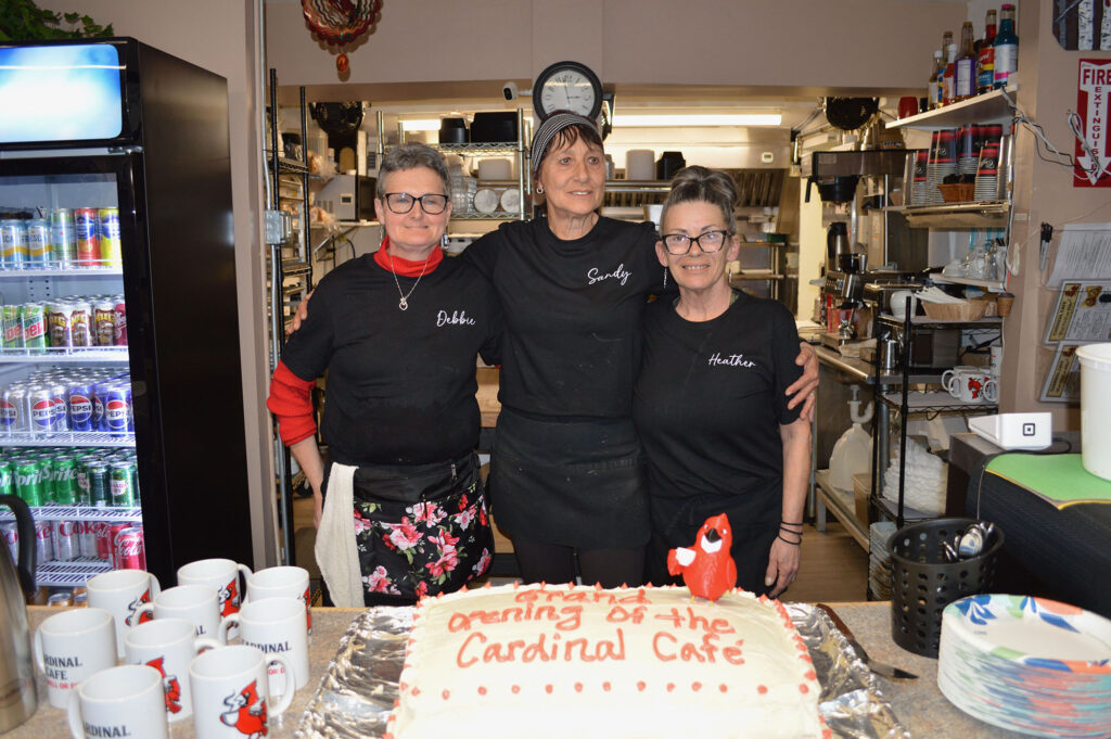Debbie, Sandy and Heather at the Cardinal Cafe