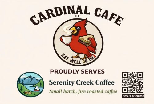 proudly serving Serenity Creek Coffee